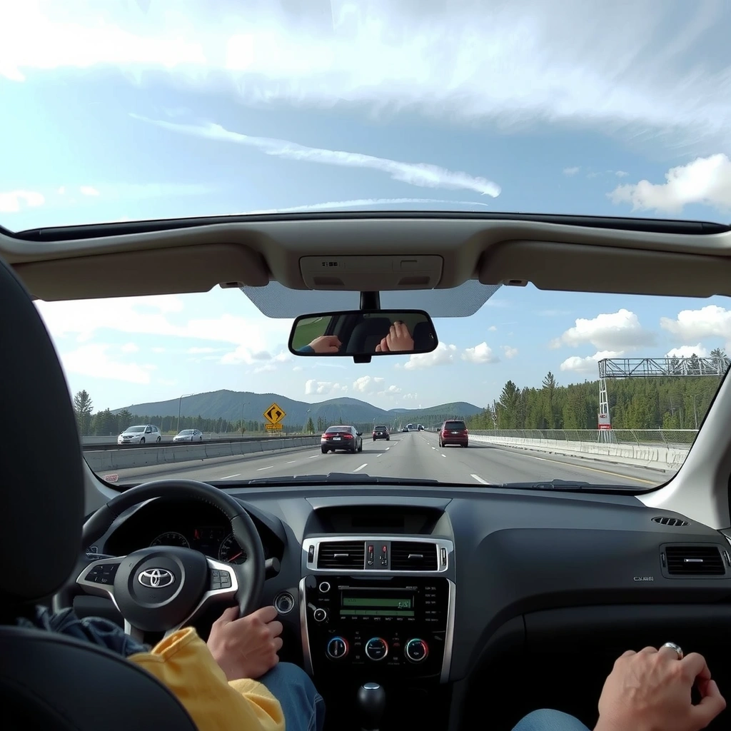 Арендованный автомобиль на американской дороге