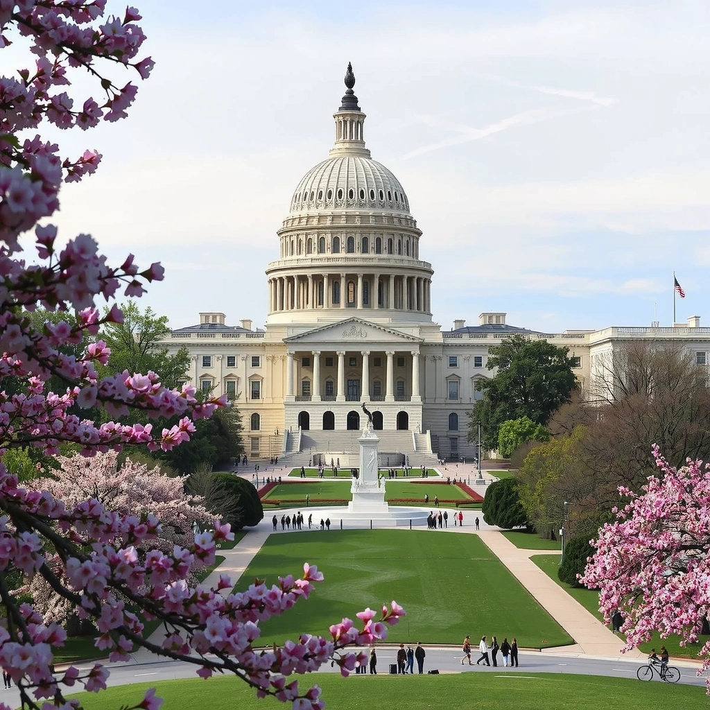 Вашингтон DC - столица США с Белым домом и Капитолием